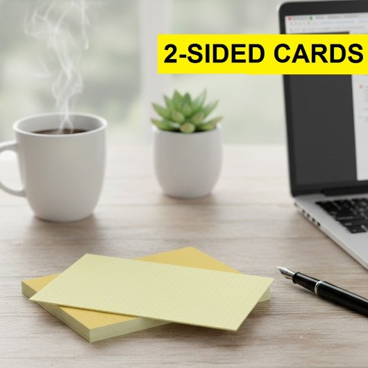 Carte De Correspondance Small Yellow Grid Graph Paper Note Cards (Squares)