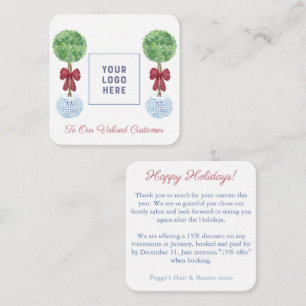 Carte De Correspondance Smart Happy Holidays Merci client avec logo
