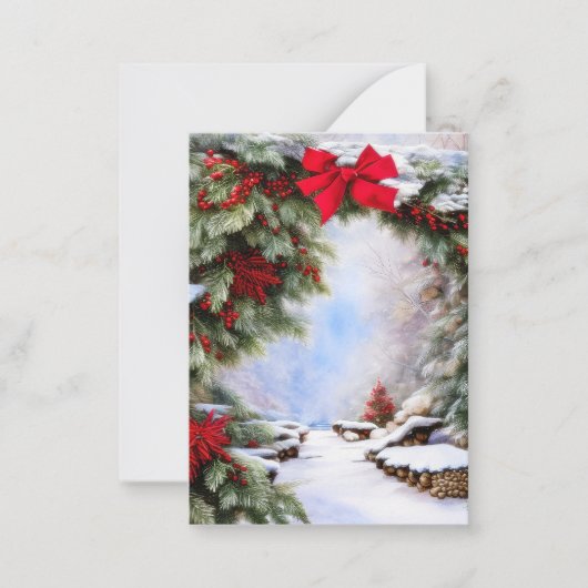 Carte De Correspondance Snow and berries arch budget mini Christmas (Devant)