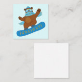 Carte De Correspondance Snowboard drôle Ours (Devant / Derrière)