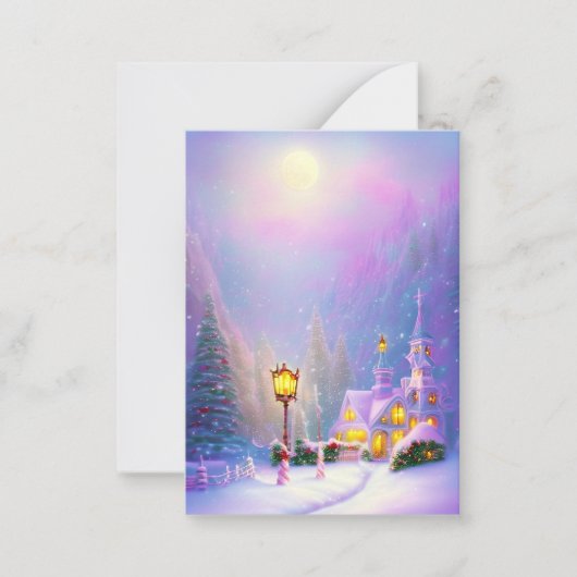 Carte De Correspondance Snowmont budget église mini Noël (Devant)