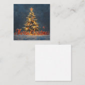 Carte De Correspondance Snowy Christmas Tree with Warm Lights (Devant / Derrière)