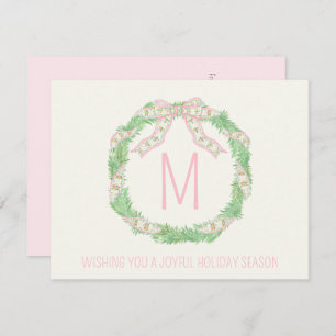 Carte De Correspondance Société chinoiserie coquette couronne de Noël