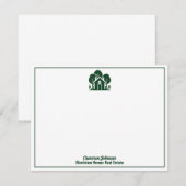 Carte De Correspondance Société immobilière Green Forest House (Devant / Derrière)