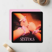 Carte De Correspondance SOEURS Candy Braceletes Mains (Devant/Arrière en situation)