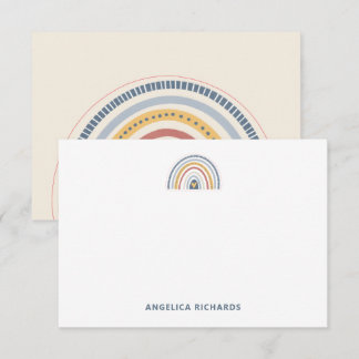 Carte De Correspondance Soft Neutral Boho Rainbow Heart