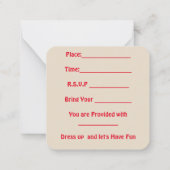 Carte De Correspondance Soirée de sculpture : (Dos)