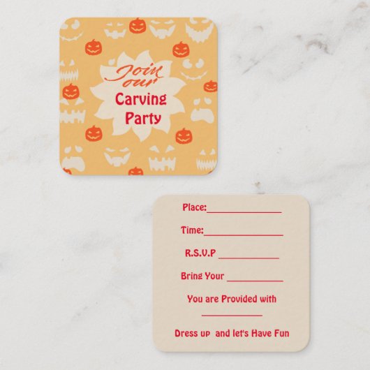 Carte De Correspondance Soirée de sculpture : (Devant / Derrière)