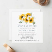 Carte De Correspondance Soirée Mariage Sunflowers (Devant/Arrière en situation)