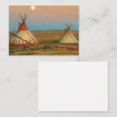 Carte De Correspondance Soirée sur la réserve Blackfoot de Dixon (Devant / Derrière)