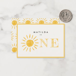 Carte De Correspondance soleil 1er anniversaire soleil jaune merci