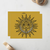 Carte De Correspondance Soleil Aztèque (Devant/Arrière en situation)
