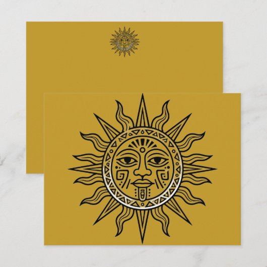 Carte De Correspondance Soleil Aztèque (Devant / Derrière)