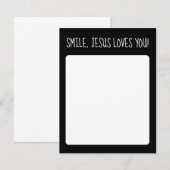 Carte De Correspondance Souriez, Jésus vous aime Noir et Blanc (Devant / Derrière)