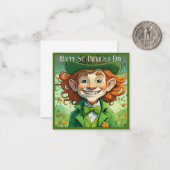 Carte De Correspondance Sourires chanceux à la Saint-Patrick (Devant/Arrière en situation)