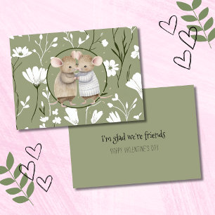 Carte De Correspondance Souris d'amitié cosy pour la Saint-Valentin