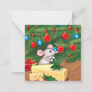 Carte De Correspondance Souris de Noël mignonne