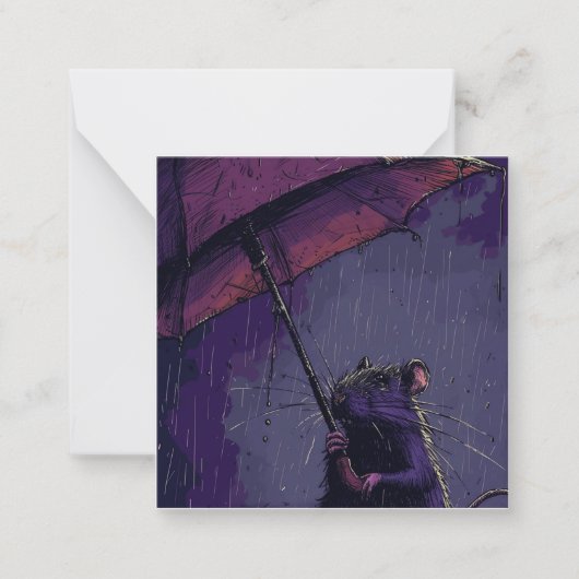 Carte De Correspondance Souvenirs dans la mer : Rat Rainy Day Adventures (Devant)