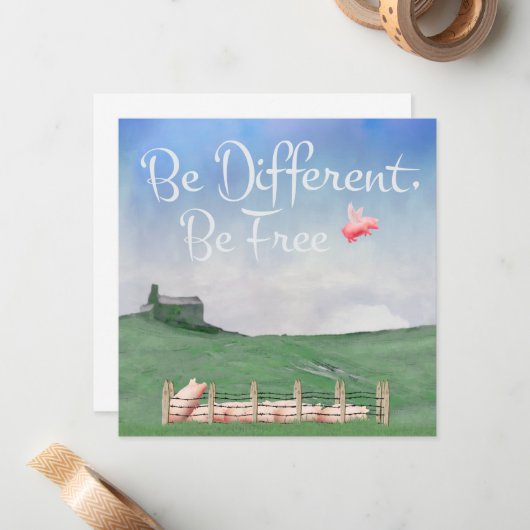 Carte De Correspondance Soyez Différents, Soyez Libres (Devant/Arrière en situation)