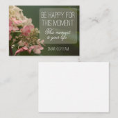 Carte De Correspondance "Soyez heureux pour ce moment" (Devant / Derrière)