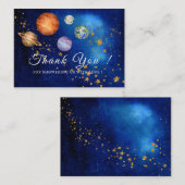 Carte De Correspondance Space Galaxy Starry baby shower merci (Devant / Derrière)