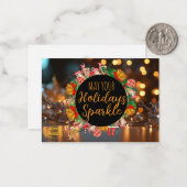 Carte De Correspondance Sparkle and Glow Holiday Photo Card (Devant/Arrière en situation)