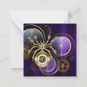 Carte De Correspondance Spider Steampunk sur Arrière - plan pourpre