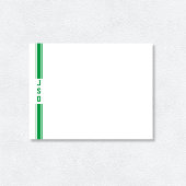 Carte De Correspondance Sportive Vertical Stripes Monogramme Vert Blanc Me