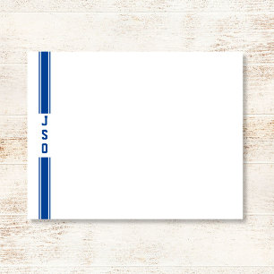 Carte De Correspondance Sporty Vertical Stripes Monogramme Bleu Blanc Homm