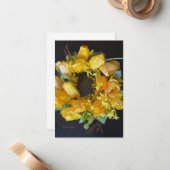 Carte De Correspondance Spring Has Sprung - Courbe Florale Jaune (Devant/Arrière en situation)