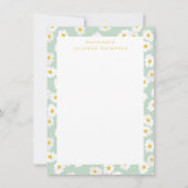 Carte De Correspondance Spring Pastel Sage Daisies Nom du bureau personnal (Devant)