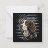 Carte De Correspondance Springer Spaniel Chien Drapeau Américain (Dos)