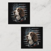 Carte De Correspondance Springer Spaniel Chien Drapeau Américain (Devant / Derrière)