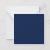 Carte De Correspondance Square Modern Navy Blue Border Custom Stationery (Dos)