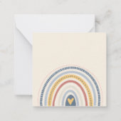 Carte De Correspondance Square Soft Neutral Boho Rainbow Heart (Dos)