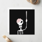 Carte De Correspondance Squelette d'Halloween avec épée (Devant/Arrière en situation)
