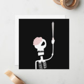 Carte De Correspondance squelette d'Halloween avec une épée (Devant/Arrière en situation)