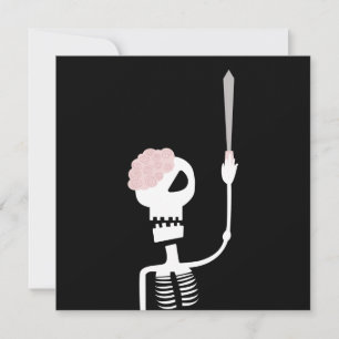 Carte De Correspondance squelette d'Halloween avec une épée
