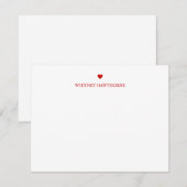 Carte De Correspondance Stationery Coeur Rouge classique Amour Simple Mini (Devant / Derrière)