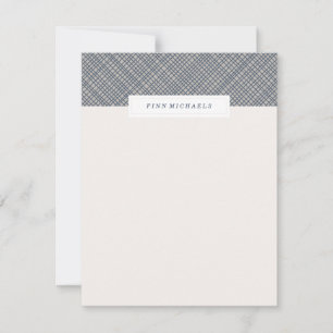 Carte De Correspondance Stationery Crosshatch - Marine