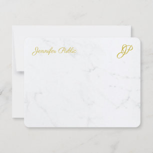 Carte De Correspondance Stationery personnalisé de script or simple modern