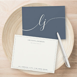 Carte De Correspondance Stationery personnalisée avec un script simple Mar
