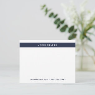 Carte De Correspondance Stationery personnel minimaliste à la frontière bl
