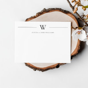 Carte De Correspondance Stationsimple moderne en couple initial