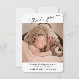 Carte De Correspondance Statistiques de naissance Photos manuscrites Baby