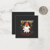 Carte De Correspondance Stay Spooky Ghost Halloween (Devant/Arrière en situation)