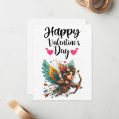 Carte De Correspondance Steampunk Cupid Saint-Valentin (Devant/Arrière en situation)