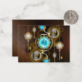 Carte De Correspondance Steampunk Rusty Background (Devant/Arrière en situation)