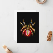 Carte De Correspondance Steampunk spider on black (Devant/Arrière en situation)