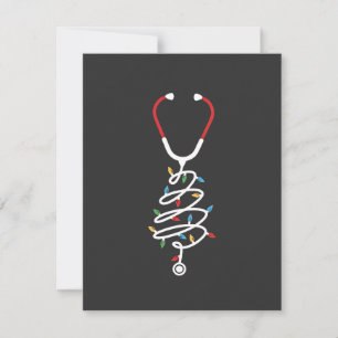 Carte De Correspondance Stethoscope Fournitures Médicales Lumières Arbre d